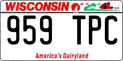 WI license plate 959TPC