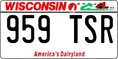WI license plate 959TSR