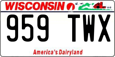 WI license plate 959TWX
