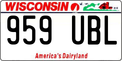 WI license plate 959UBL