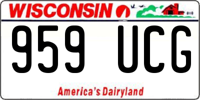 WI license plate 959UCG