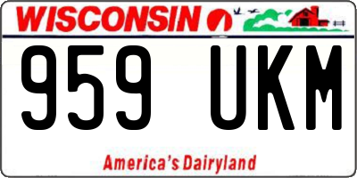 WI license plate 959UKM