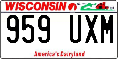 WI license plate 959UXM