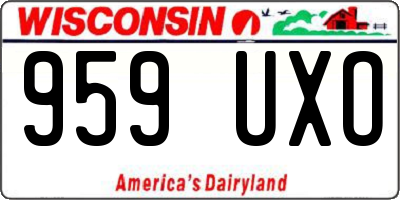 WI license plate 959UXO