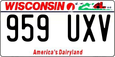WI license plate 959UXV