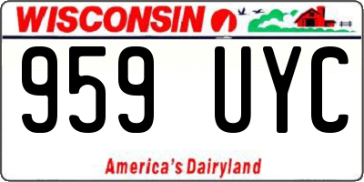 WI license plate 959UYC