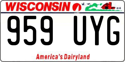 WI license plate 959UYG