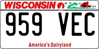 WI license plate 959VEC