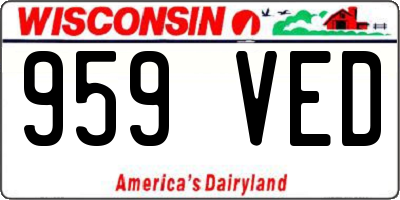 WI license plate 959VED