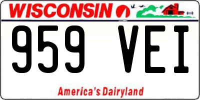 WI license plate 959VEI