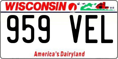 WI license plate 959VEL