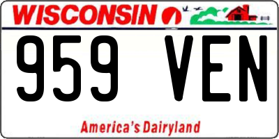 WI license plate 959VEN