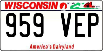 WI license plate 959VEP
