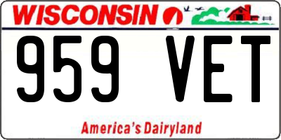 WI license plate 959VET