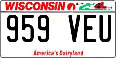 WI license plate 959VEU