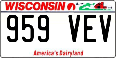 WI license plate 959VEV