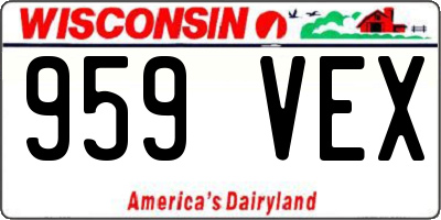 WI license plate 959VEX