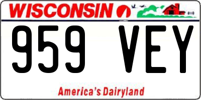 WI license plate 959VEY