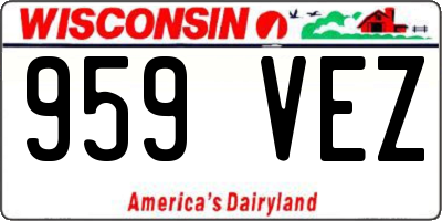 WI license plate 959VEZ