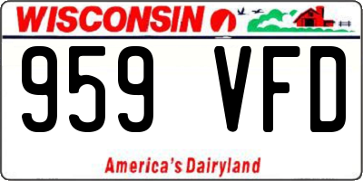 WI license plate 959VFD