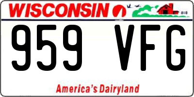 WI license plate 959VFG