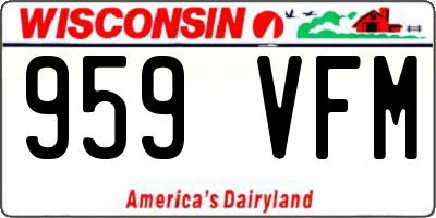 WI license plate 959VFM