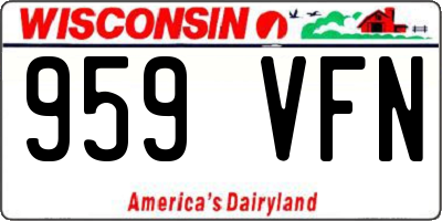 WI license plate 959VFN