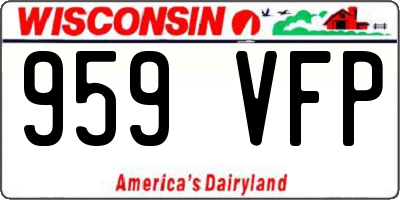 WI license plate 959VFP