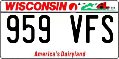 WI license plate 959VFS