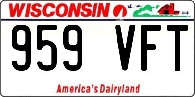 WI license plate 959VFT