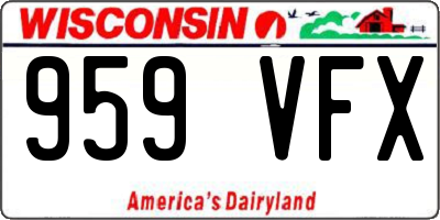 WI license plate 959VFX
