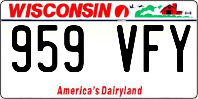 WI license plate 959VFY
