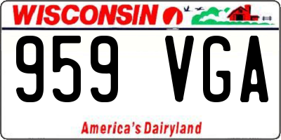 WI license plate 959VGA