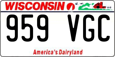 WI license plate 959VGC