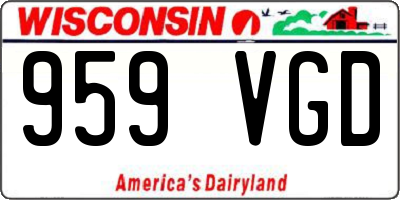 WI license plate 959VGD