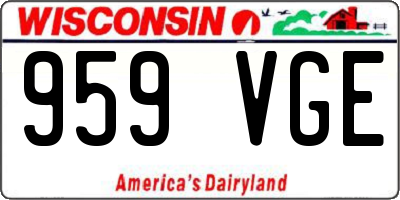 WI license plate 959VGE