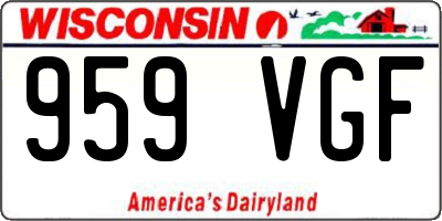 WI license plate 959VGF
