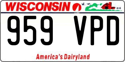 WI license plate 959VPD