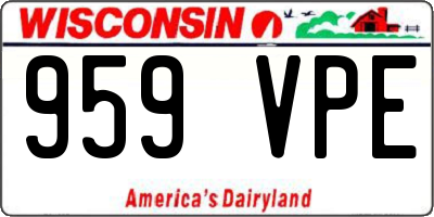 WI license plate 959VPE