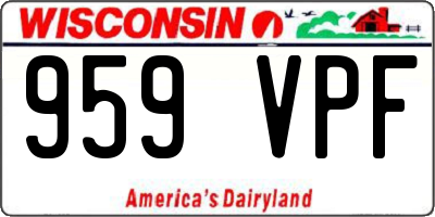 WI license plate 959VPF