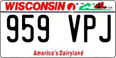 WI license plate 959VPJ