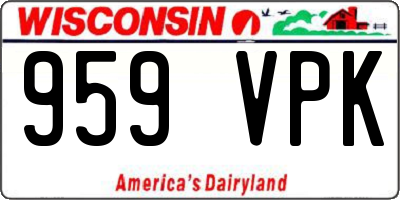 WI license plate 959VPK