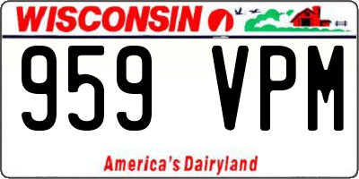WI license plate 959VPM