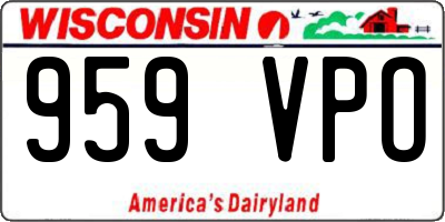 WI license plate 959VPO