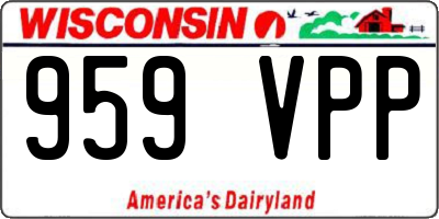 WI license plate 959VPP