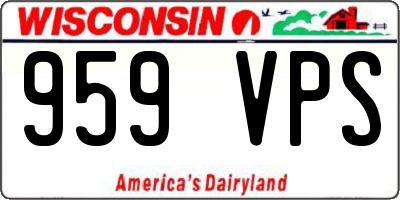 WI license plate 959VPS