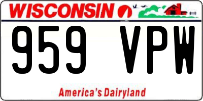 WI license plate 959VPW
