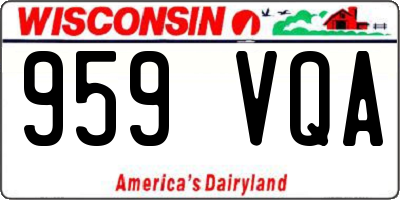 WI license plate 959VQA
