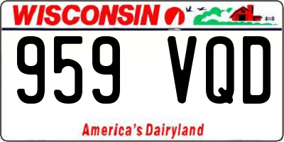 WI license plate 959VQD
