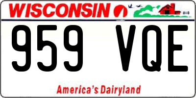 WI license plate 959VQE